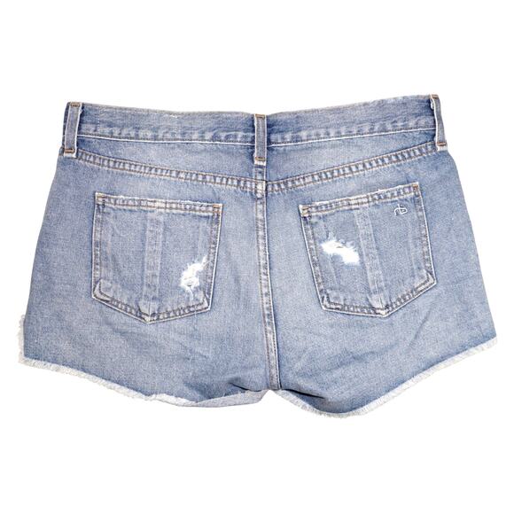 Rag & Bone Jean Shorts Women’s 25 Blue Distressed Cutoff Denim - Picture 2 of 4